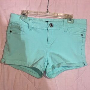 Mint colored, soft teen shorts